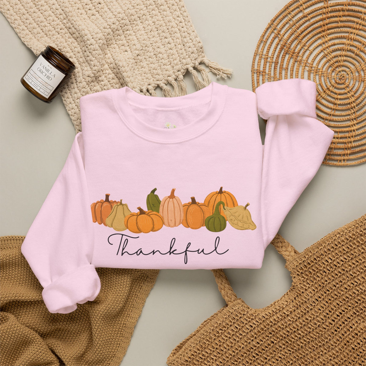'Thankful' Pumpkin Crewneck Sweatshirt