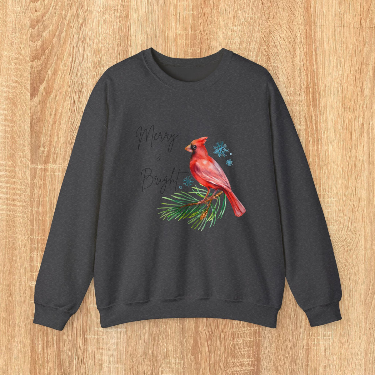 Merry and Bright Cardinal Christmas Sweatshirt