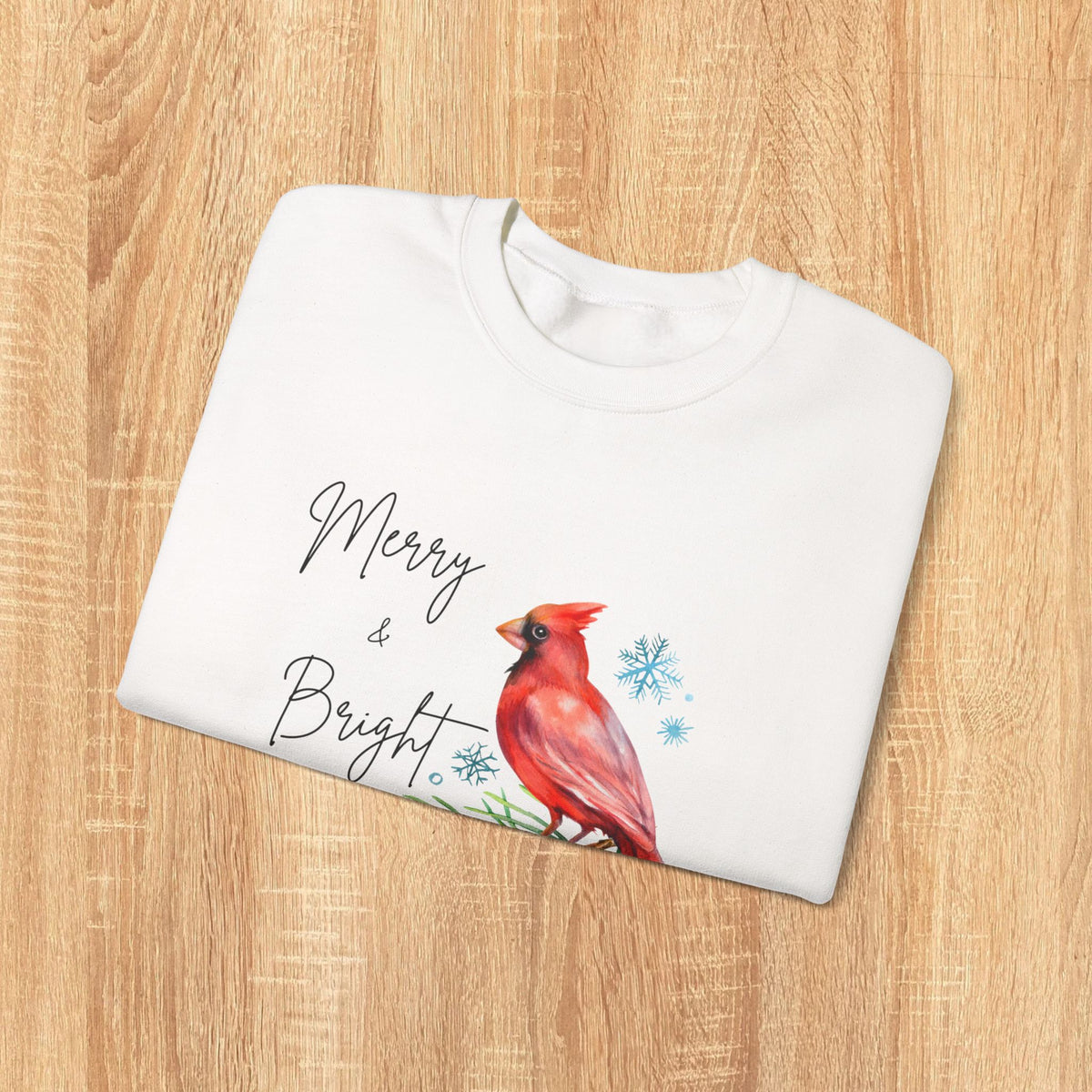 Merry and Bright Cardinal Christmas Sweatshirt