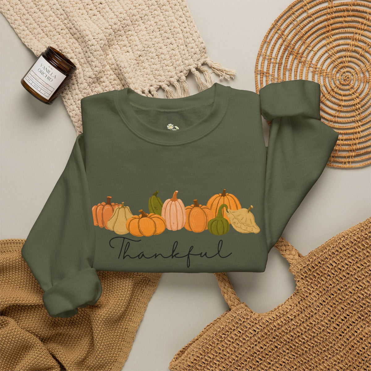 'Thankful' Pumpkin Crewneck Sweatshirt