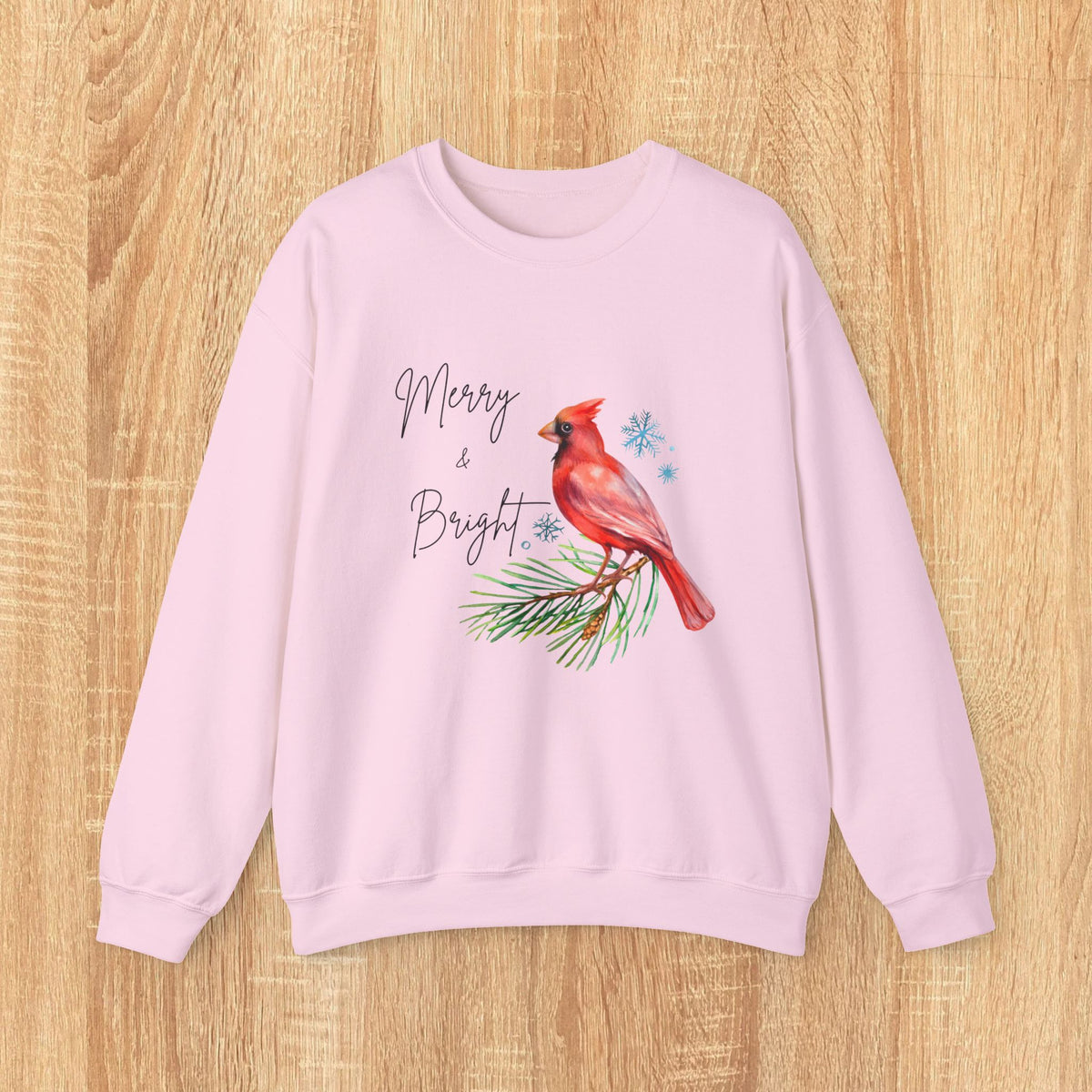Merry and Bright Cardinal Christmas Sweatshirt