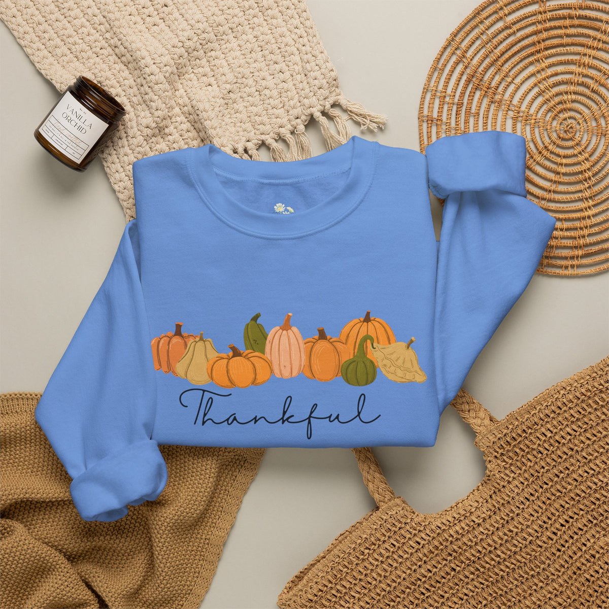 'Thankful' Pumpkin Crewneck Sweatshirt