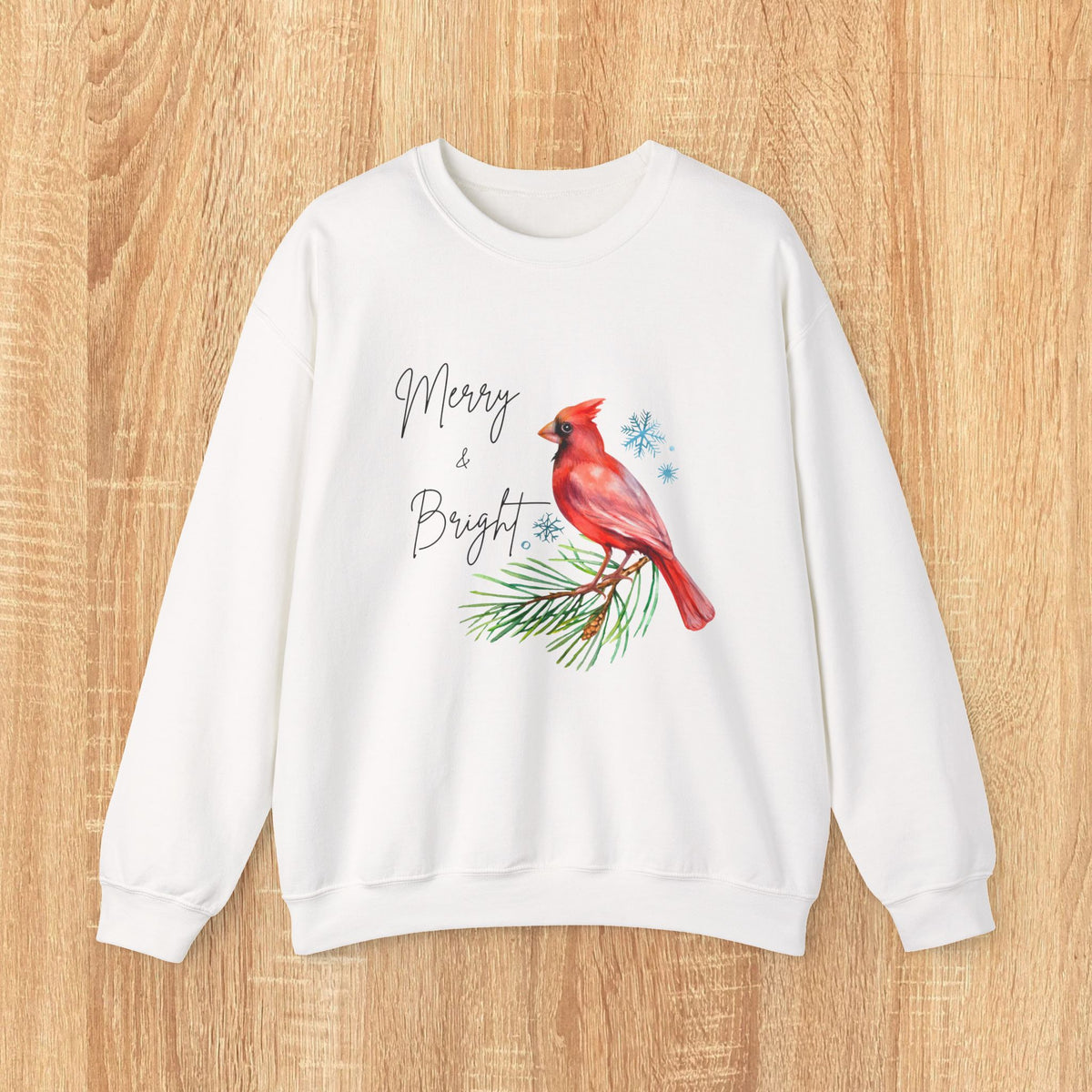 Merry and Bright Cardinal Christmas Sweatshirt