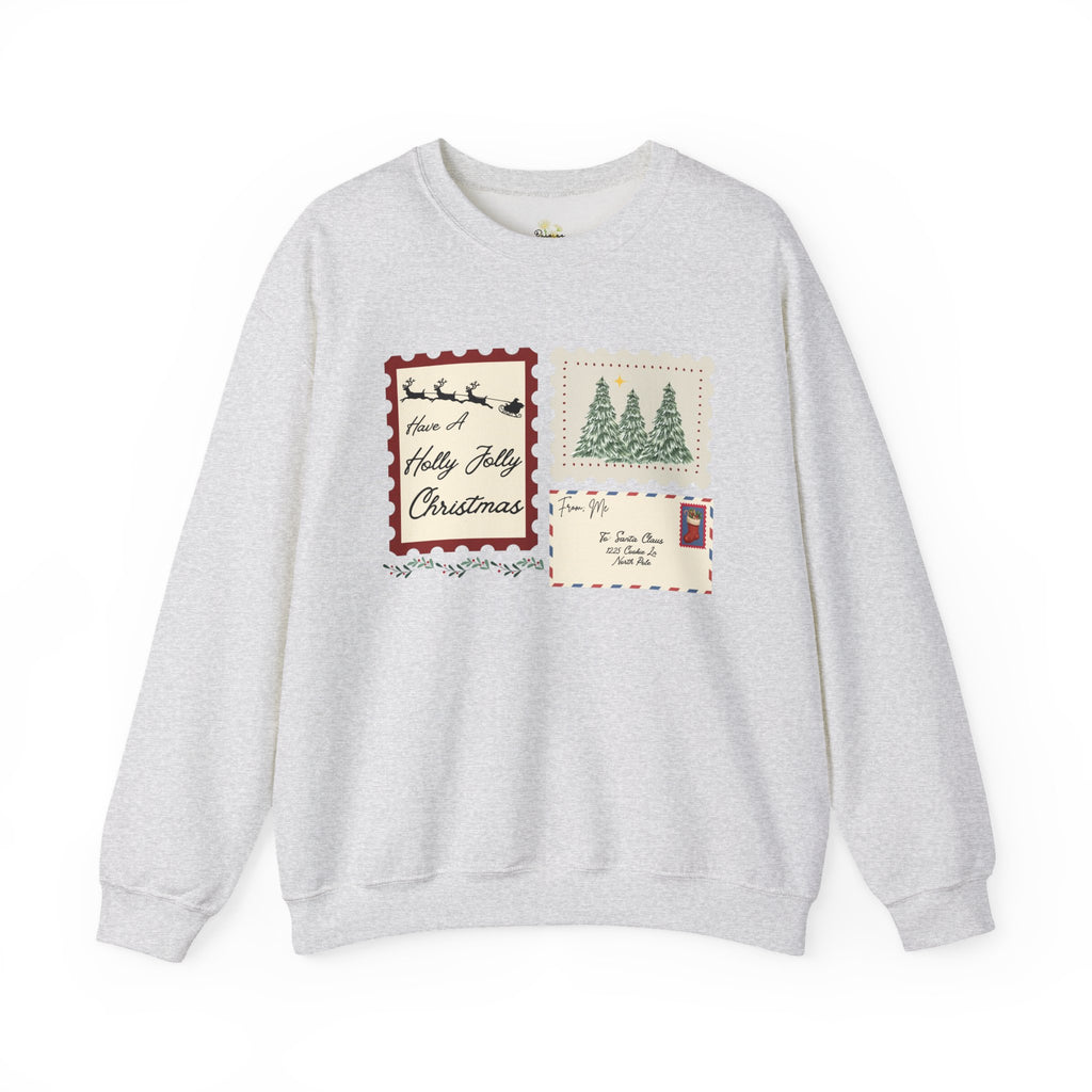 Holly Jolly Christmas Postcard Crewneck Sweatshirt