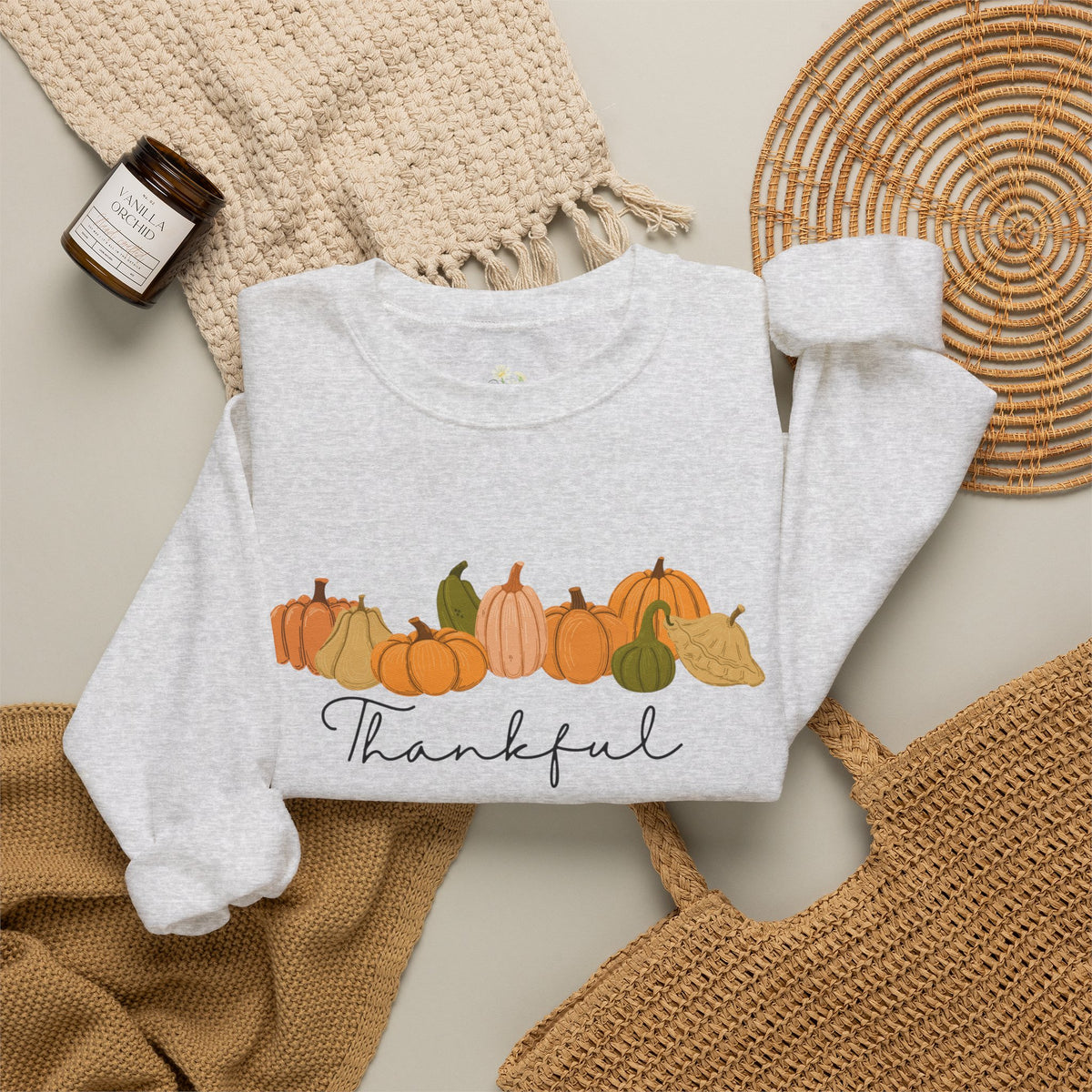 'Thankful' Pumpkin Crewneck Sweatshirt