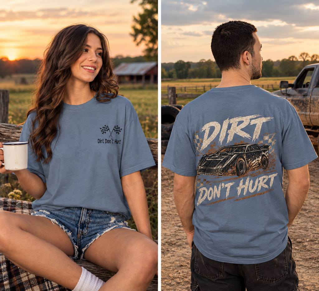 Dirt Don’t Hurt Vintage Race Car T-Shirt – Daisies & Denim